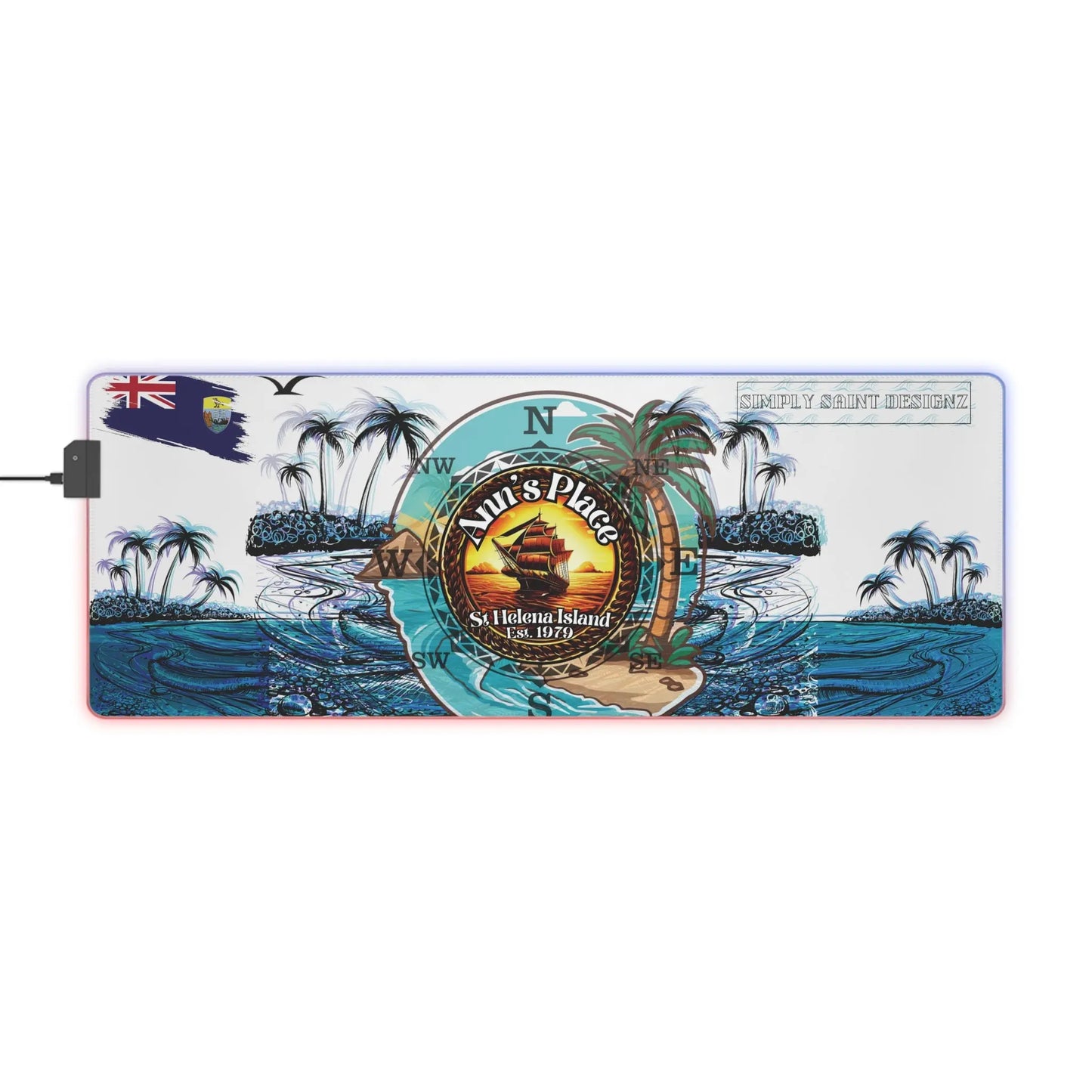 Anns place st helena island LED Gaming Mouse Pad - Simply Saint Designz
