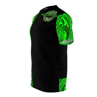Green Polynesian Style T-Shirt by Simply Saint Designz - Tribal Elegance Collection" - Simply Saint Designz