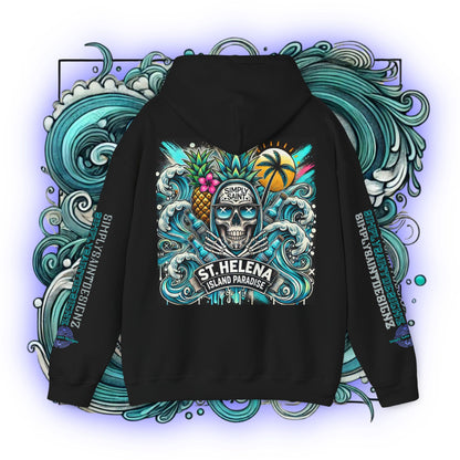 Tribal Blue Skull Hoodie Sweatshirt – product image 3