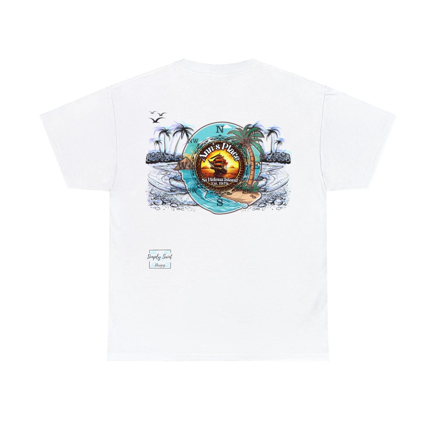 Ann's Place St Helena Isalnd Unisex Heavy Cotton Tee - Simply Saint Designz