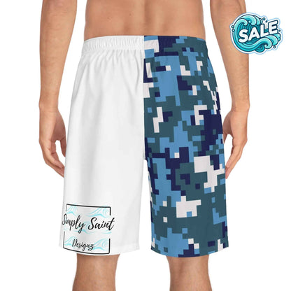Reel Sim Men's Board Shorts (Blue Camo)