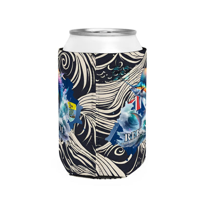 Reel Sim Can Cooler Sleeve (Black Wave) - Simply Saint Designz