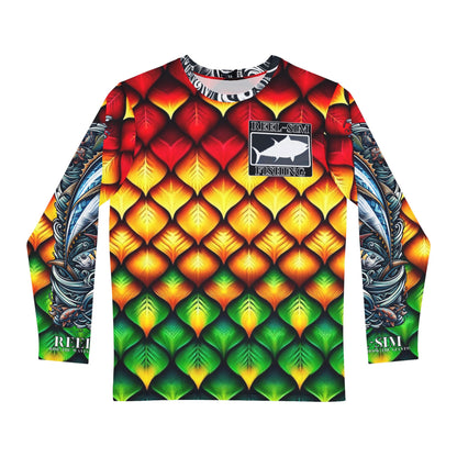 Reel Sim Long Sleeve Shirt - Rasta Scales AOP
