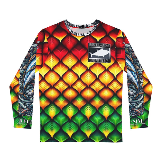 Reel Sim Long Sleeve Shirt - Rasta Scales AOP