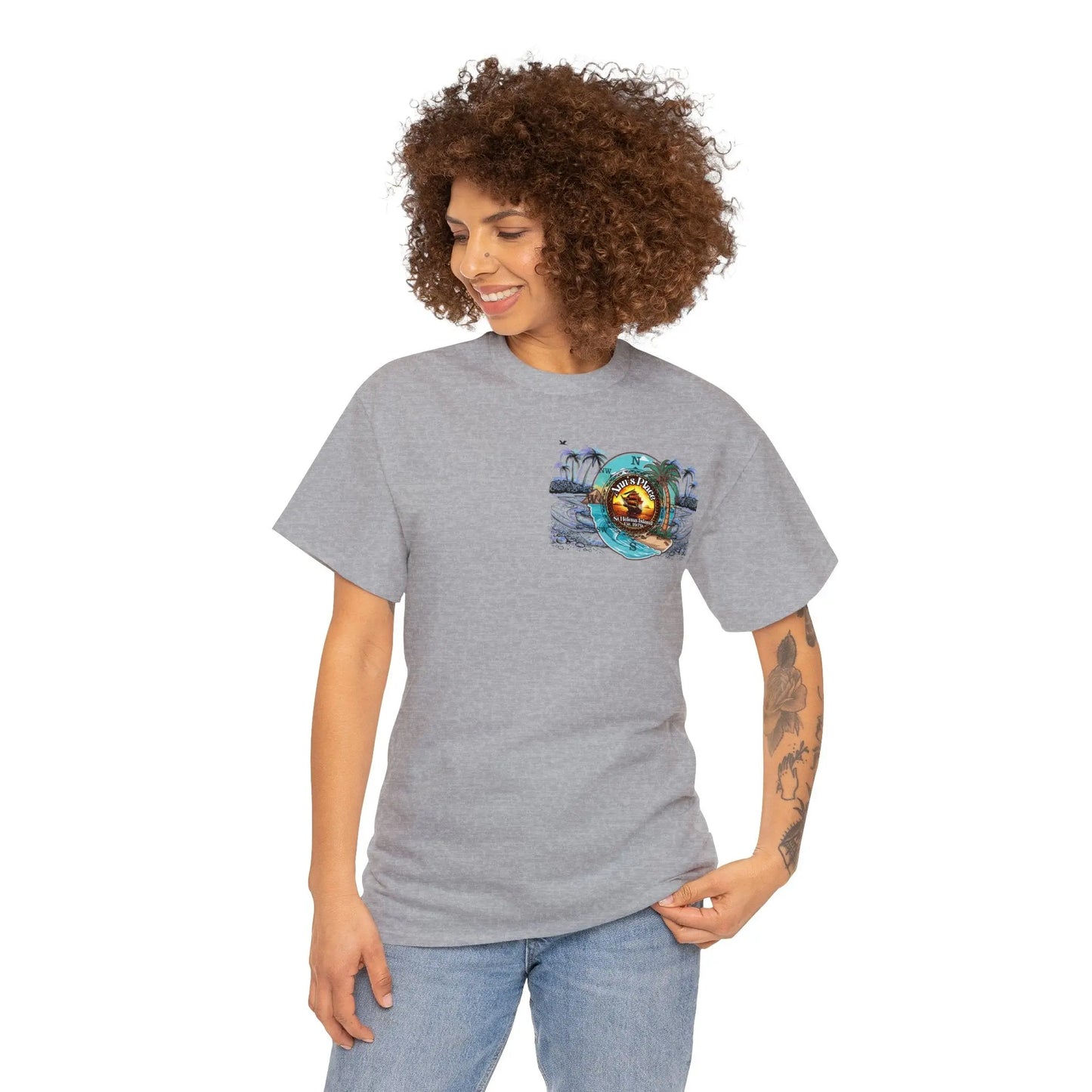 Ann's Place St Helena Isalnd Unisex Heavy Cotton Tee - Simply Saint Designz