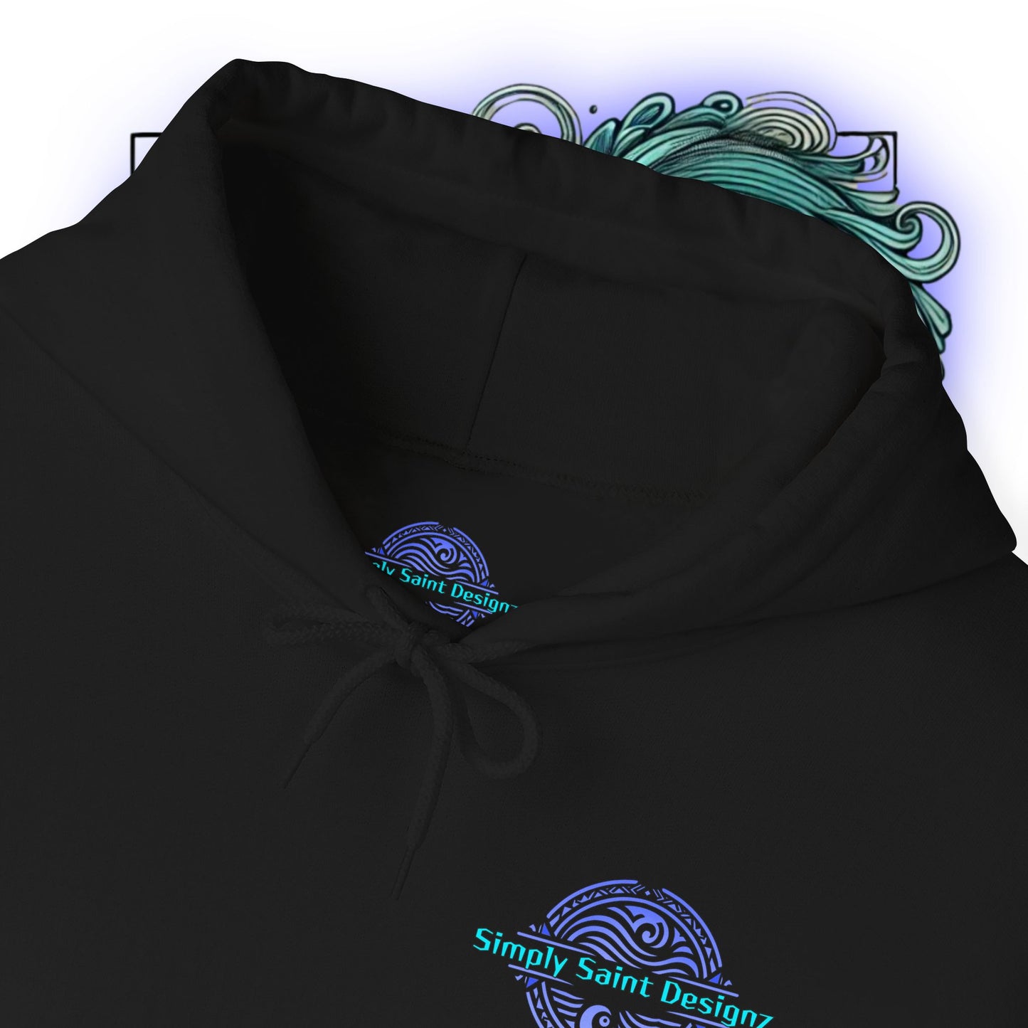 Tribal Blue Skull Hoodie Sweatshirt – product image 6
