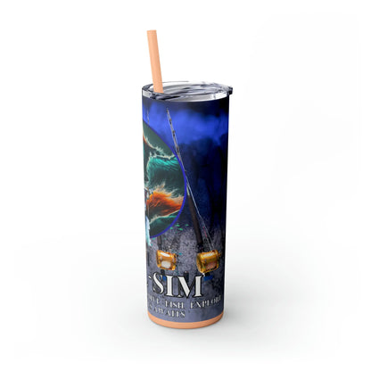 Reel Sim Skinny Tumbler with Straw, 20oz - Simply Saint Designz
