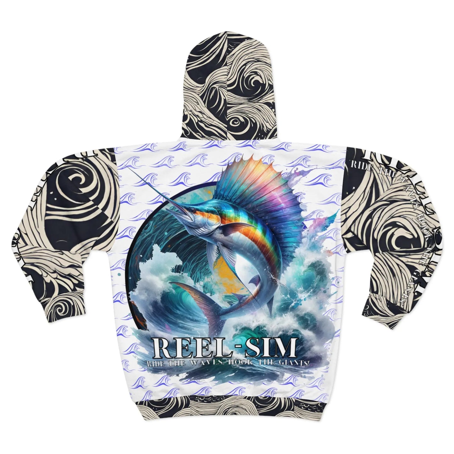 Reel Sim Unisex Zip Hoodie (white) - Simply Saint Designz