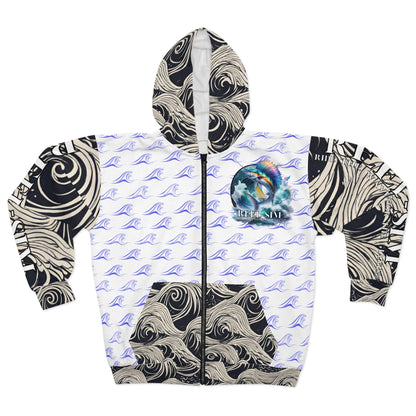 Reel Sim Unisex Zip Hoodie (white) - Simply Saint Designz